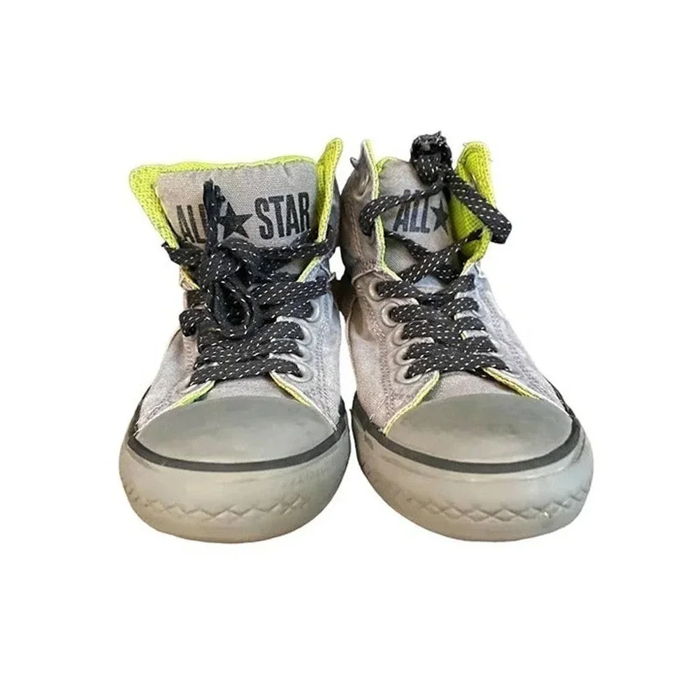 Converse Low Top Climate Boys US 3 Gray Black Lace Up Athletic Sneakers Pre-Owne